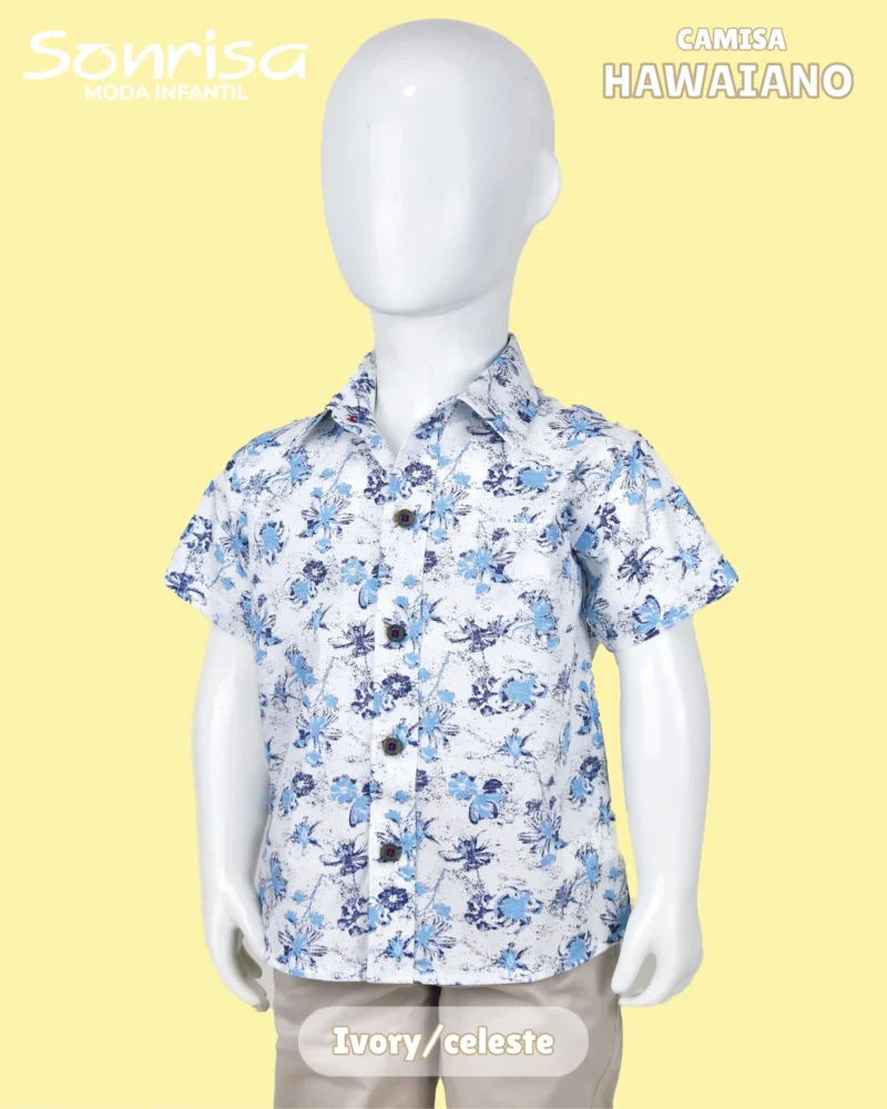 Camisa Manga Corta Niño Modelo Hawaiano